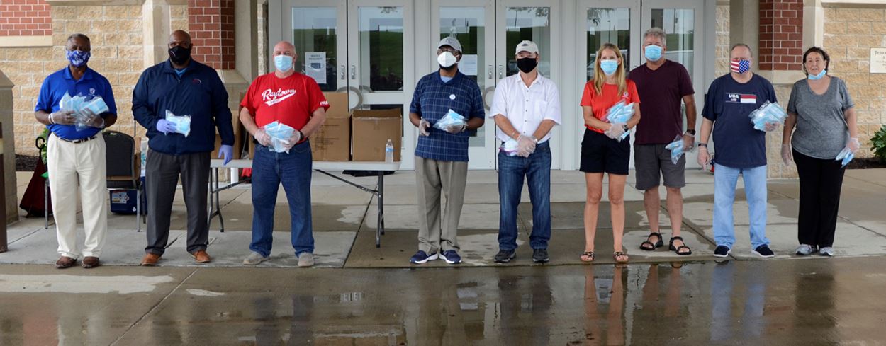 People wearing masks