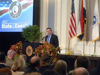 Mike Sanders delivers the 2012 State of the County address.
